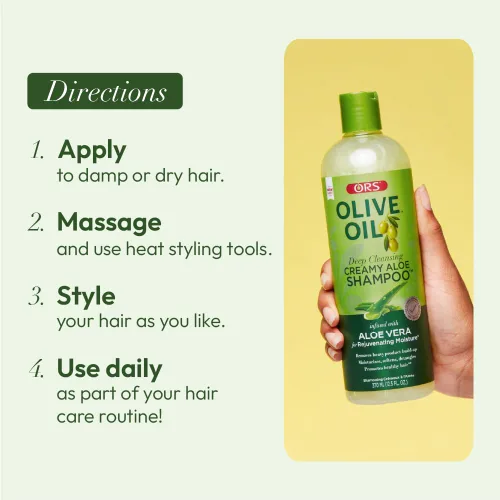 Vista 7 de ORS Champú cremoso de aloe con aceite de oliva con infusión de Aleo Vera 12.5 onzas