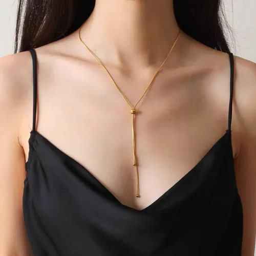 Vista 5 de Joya Love Gold Necklace For Women Trendy Necklaces Chain Necklace Dainty Choker Necklace For Women Snake Chain Necklaces Aesthetic Stainless Steel