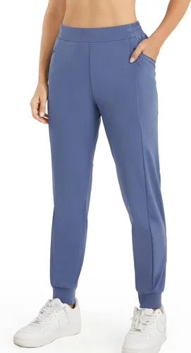 Vista 2 de PERSIT Pantalones deportivos con forro polar para mujer, resistentes al agua, pantalones de correr con bolsillos