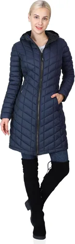 Vista 14 de Outdoor Ventures Abrigo Puffer Largo con Capucha Maryan para Mujer, Ultra Ligero, Cálido, Thermolite (Fiel a la talla. Orden Tamaño Normal) Tinta
