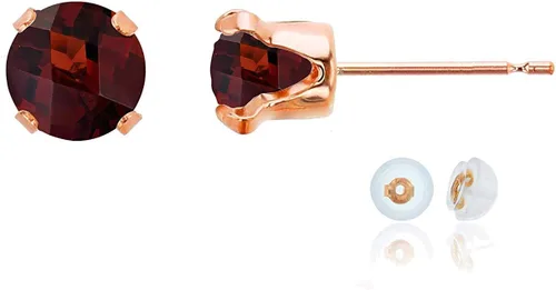 Vista 13 de Aretes de tuerca de plata de ley 925 chapados en oro de 14 quilates macizo, oro amarillo, blanco o rosa de 0.236 in Amatista