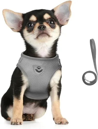 Vista 15 de FEimaX juego de arnés y correa para perro para caminar, de malla suave ajustable de control fácil, arneses de chaleco ligeros para gatos con tiras