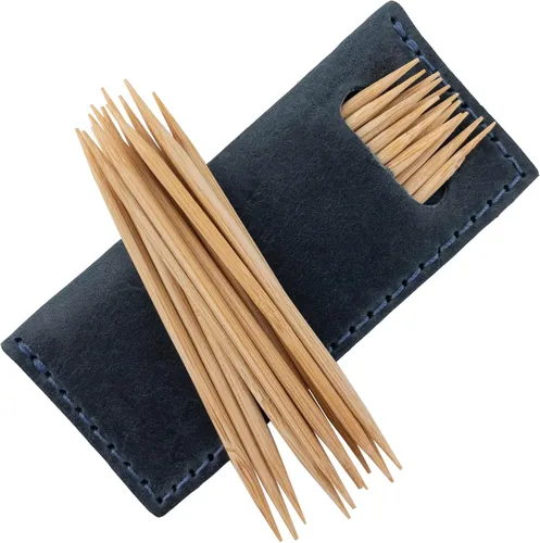 Vista 10 de Hide & Drink, Juego de 4 estuches para púas de dientes, accesorios de cocina, cuero de grano completo, hecho a mano, marrón bourbon