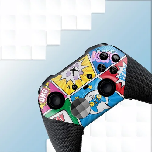 Vista 5 de Retro Comic Customised Wireless Controller for Elite by BCB. Original Elite Series 2 Controller Compatible with Xbox One / Series X & S. Customized