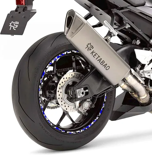 Vista 12 de KETABAO - Adhesivos para llantas (19.2 in), diseño de rayas F01 para Yamaha YZF R6 R1 MT03 MT125 TRACER 700 MT09 FZ25 MT07 MT10 (blanco)