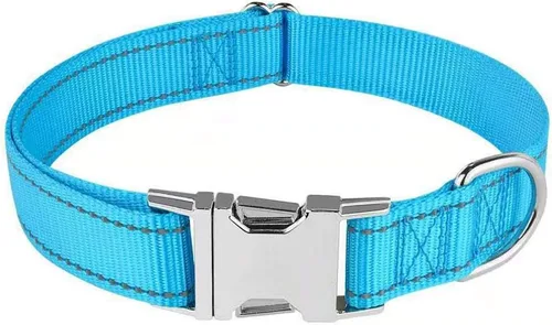Vista 15 de Love Dream Collar reflectante para perro con hebilla de metal, collar de nailon ajustable de seguridad con hebilla de liberación rápida resistente