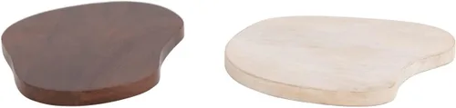 Vista 3 de Bloomingville Juego de 2 tablas de cortar y queso con forma orgánica de madera de mango