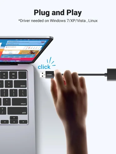 Vista 10 de UGREEN Adaptador USB a Ethernet, Adaptador Ethernet Plug and Play de 1000Mbps con USB 3.0, Sin Necesidad de Controlador, Dongle de Red LAN RJ45