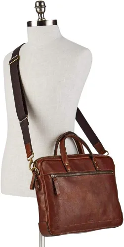 Vista 4 de Fossil Billetera plegable de cuero Quinn para hombre