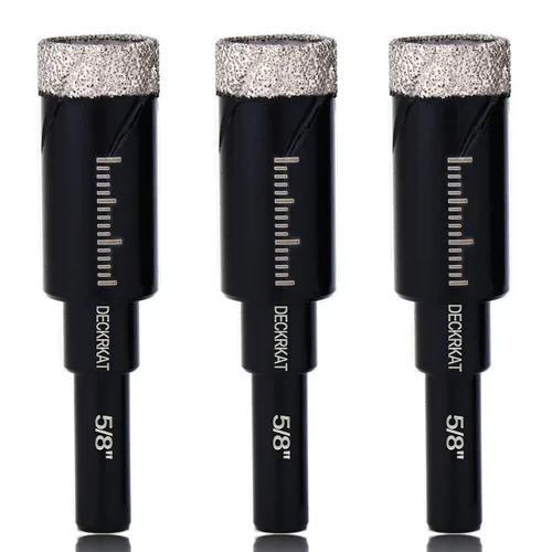 Vista 2 de 3 paquetes de brocas de diamante seco de 5/8" 14mm con soldadura al vacío, sierras de agujero de diamante para azulejos de granito, cerámica