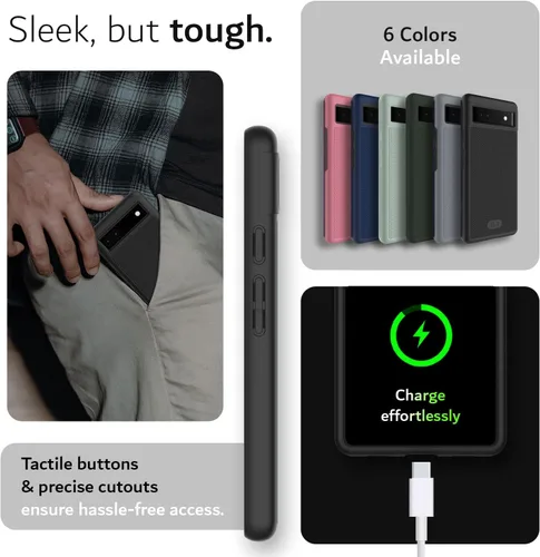 Vista 6 de TUDIA MergeGrip - Carcasa para Google Pixel 6a, color negro mate