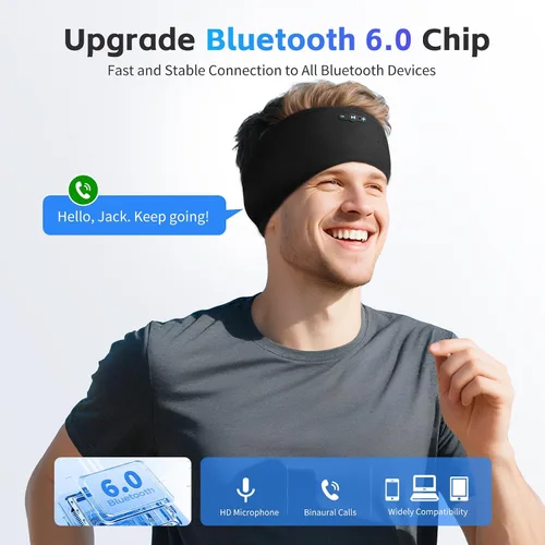 Vista 3 de Sleep Headphones Bluetooth 6.0 Diadema para dormir de lado Negro