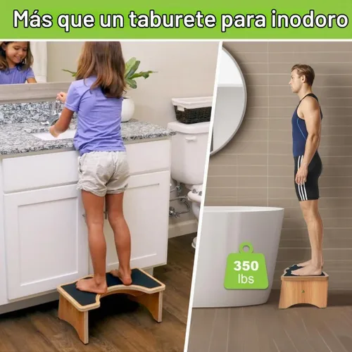Vista 5 de StrongTek Taburete de inodoro en cuclillas mejorado, taburete de orinal de Natural
