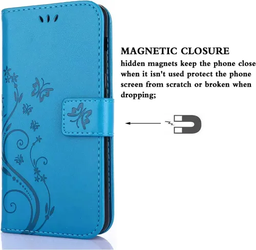 Vista 6 de Funda para iPhone 11 Pro Max para mujer, funda para iPhone 11 Pro Max con tarjetero y soporte de cuero magnético, funda compatible con iPhone 11 Pro
