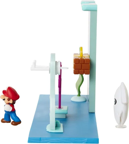 Vista 6 de Super Mario Juego submarino con pieza ambiental interactiva, figura articulada de Mario de 2.5 pulgadas y figura de calamar Blooper. Colecciona