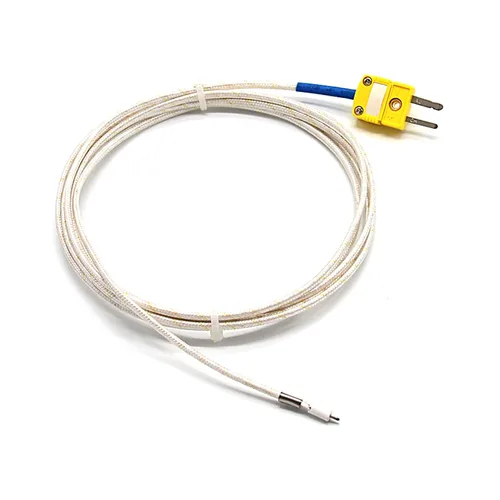 Vista 2 de T-PRO Cable de termopar tipo K para fibra de vidrio de muy alta temperatura (32.0-1,832.0 °F) (cable de 1M)
