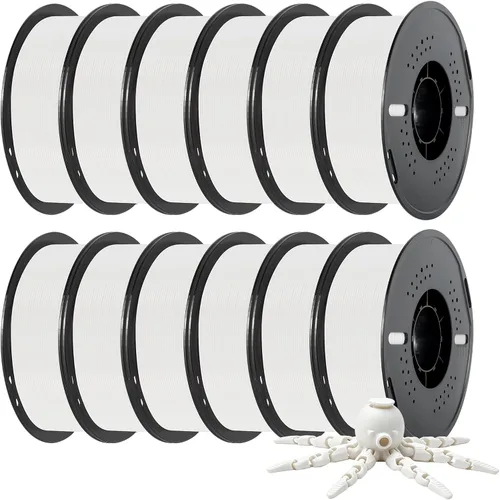 Vista 30 de Kingroon PLA - Filamento para impresora 3D, 10 carretes, precisión dimensional de +/- 0.02 mm, carrete de 10 kg (22 libras), 1.75 mm, 5 negro + 5