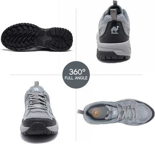 Vista 7 de CAMELSPORTS Zapatos de senderismo para hombre, ligeros, antideslizantes, transpirables, zapatos bajos para caminar, senderismo, escalada