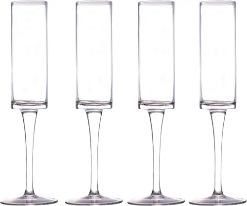 Vista 6 de LEMONSODA Copas de champán de vidrio (6 oz/6.1 fl oz) (juego de 4)