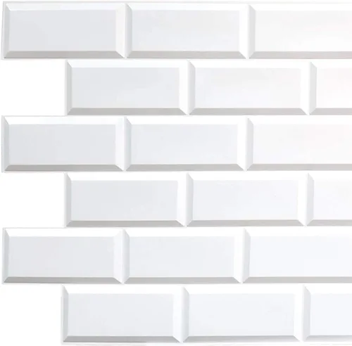 Vista 11 de Dundee Deco PG7063 Ladrillo sintético gris hueso, 3.2 pies x 1.6 pies, panel de pared 3D de PVC, decoración de paneles de pared de diseño de Gris