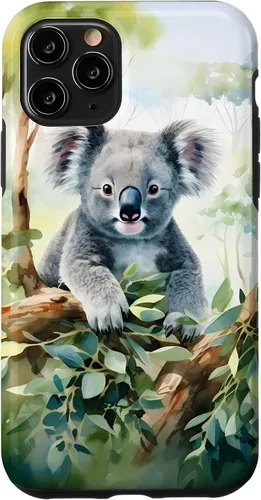 Vista 29 de Adorable Koala in a Tree Watercolor Case for iPhone 17
