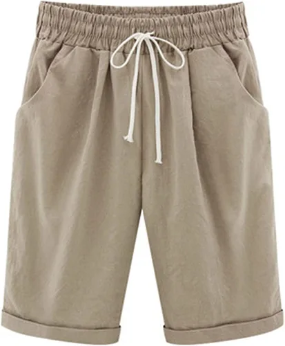 Vista 4 de Pantalones cortos acolchados para mujer, pantalones cortos de tiro bajo para mujer, pantalones cortos largos de mezclilla para mujer, pantalones