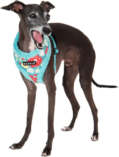 Vista 3 de Puppia Alyssa - Arnés para perro sobre la cabeza, cálido para invierno, con patrón de flores, ajustable en el pecho, para perros pequeños