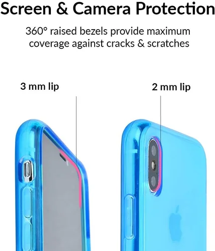 Vista 2 de Velvet Caviar Compatible con iPhone X Case/iPhone Xs Case Neon (azul neón)