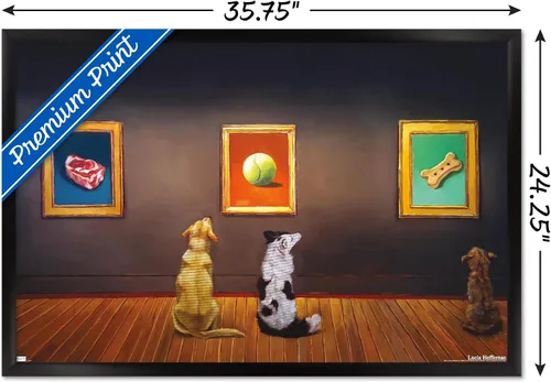 Vista 3 de Trends International Lucia Heffernan Art - Póster de pared de museo del perro, 22.375 x 34 pulgadas, versión enmarcada en negro Versión con marco