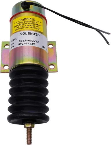 Vista 3 de Solenoide de apagado de combustible D513-A32V12 D513A32V12 2001-12E2U1 2 cable 12v reemplaza a Trombetta
