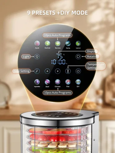 Vista 3 de Reemix Deshidratador de alimentos de acero inoxidable de 10 bandejas