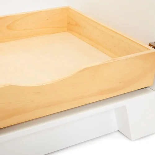 Vista 12 de ARIEL Taylor - Lavabo de baño individual de 43 pulgadas en blanco, parte superior de cuarzo con borde de 1.5 pulgadas, madera maciza, fregadero