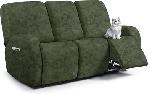 Vista 69 de ANARACHON Fundas para sillas reclinables con aspecto de cuero, funda elástica de 4 piezas, funda suave para silla reclinable, protector de muebles