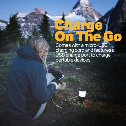 Vista 4 de LUXPRO Linterna LED recargable de doble potencia de 940 lúmenes con lente difusa para hasta 155 horas de uso - Linterna de camping con banco