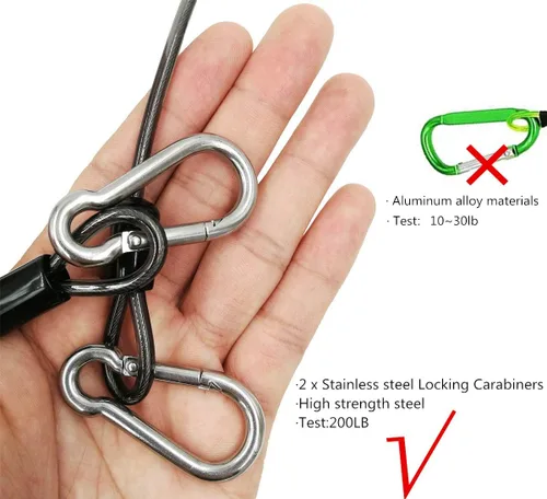 Vista 6 de Drchoer Fishing Rod Lanyard for Trolling: 10ft-150LB Saltwater Rod Reel Safety Tether - Retractable Fishing Tool Coil Lanyard for Deep Sea Pole