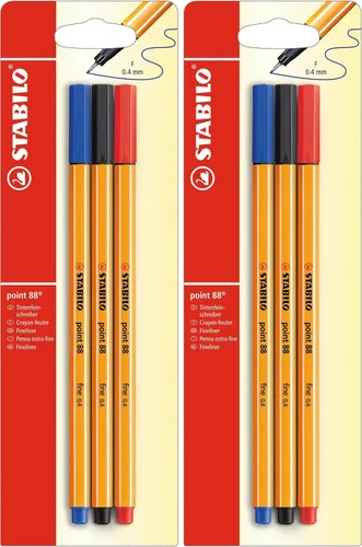 Vista 11 de STABILO Fineliner point 88 - Pack of 3 - Black