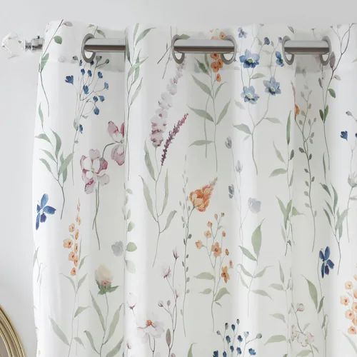 Vista 9 de naturetalk Cortinas de privacidad con patrón floral mixto, no se transparentan, cortinas lisas y sedosas con ojales plateados antiguos en la parte