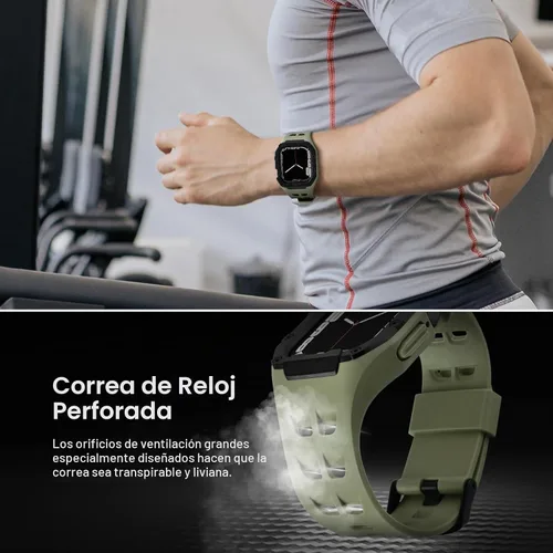 Vista 4 de Nereides - Correa de reloj compatible con Apple Watch de 45 y 44 mm, para iWatch Series 9/8/7/6/5/4/SE/SE2, estuche resistente de alta resistencia