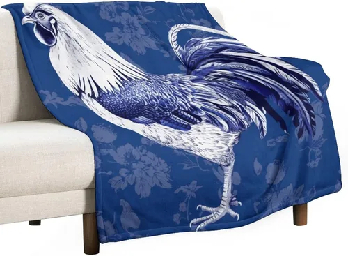 Vista 43 de Manta de gallo con encanto de campo, manta de forro polar de felpa de 30 x 40 pulgadas, manta de franela súper suave para decoración de sofá, cama