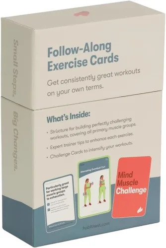 Vista 8 de Tarjetas de ejercicio con mancuernas Elevate: Baraja de cartas de la serie de entrenamiento en casa - Sistema integral de fitness para el hogar