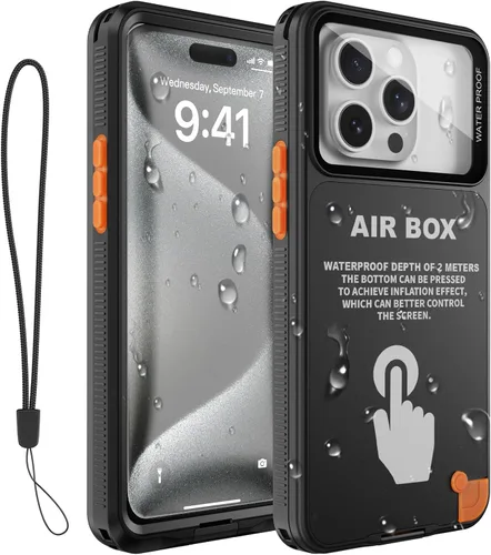 Vista 8 de Funda submarina para esnórquel, [IP68 resistente al agua] [pantalla táctil inflada sensible] [botones precisos], solo para iPhone 16, 15/15 Pro