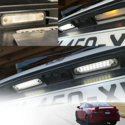 Vista 4 de Repuesto de luz LED para placa de matrícula para Hon'da Civic Gen 6th 1992-2000, Del Sol 1993-1997, compatible con OEM 6000K xenón blanco 18-SMD sin