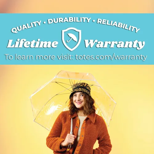 Vista 15 de Totes Adult Clear Bubble Umbrella with Dome Canopy and Lightweight Wind and Rain Protection