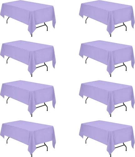 Vista 166 de BRILLMAX - Manteles para mesa rectangular de 6 pies, tela de lino de poliéster, lavable, para boda, recepción, banquete, fiesta de cumpleaños, 60 x