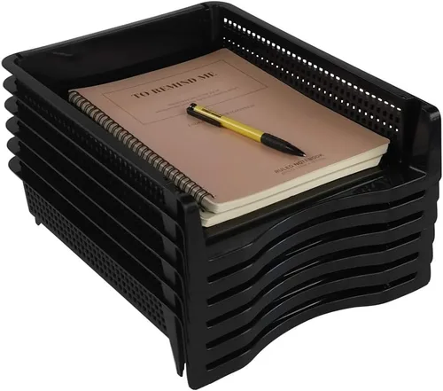 Vista 5 de Ggbin Bandeja organizadora apilable de 6 niveles tamaño papel A4 para escritorio