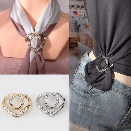 Vista 9 de 4 piezas de clip de anillo de bufanda para mujer, broche de perlas y flores, hebilla de metal para chal, accesorios de decoración para damas y niñas