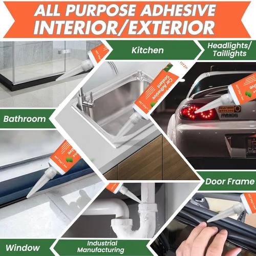 Vista 5 de Adhesivo Sellador de Silicona RTV, Masilla de Silicona 100% Impermeable, Fuerte Adhesión, Resistente a la Contracción y Grietas, Masilla Multiusos