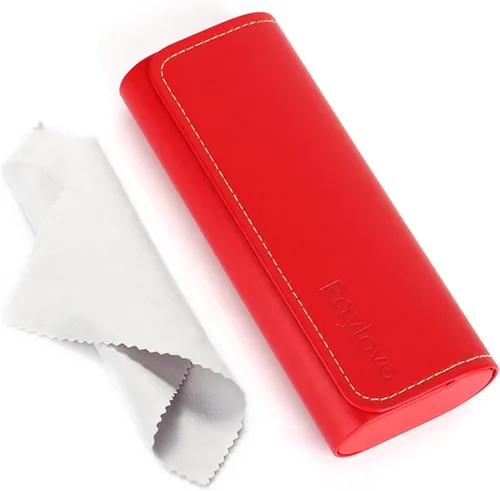 Vista 12 de RayLove Hard Shell Glasses Case, Lightweight Leather Eyeglass Case, Travel-Friendly Sunglasses Protector for Men & Women