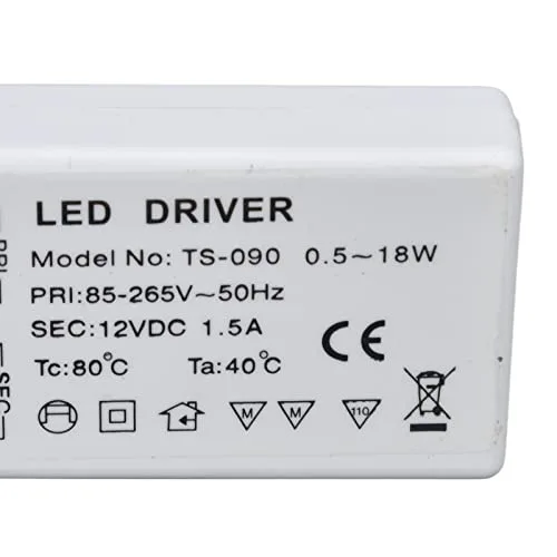 Vista 6 de Transformador LED 18W 12VDC Controlador LED de corriente constante para gabinete Luz DIY Lámpara AC 85‑265V