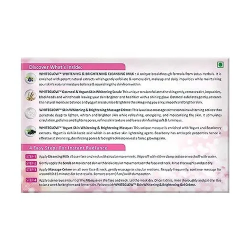 Vista 2 de Whiteglow Insta Glow Kit facial máscara facial crema de masaje facial gel facial exfoliante facial exclusivo kit facial 4 en 1